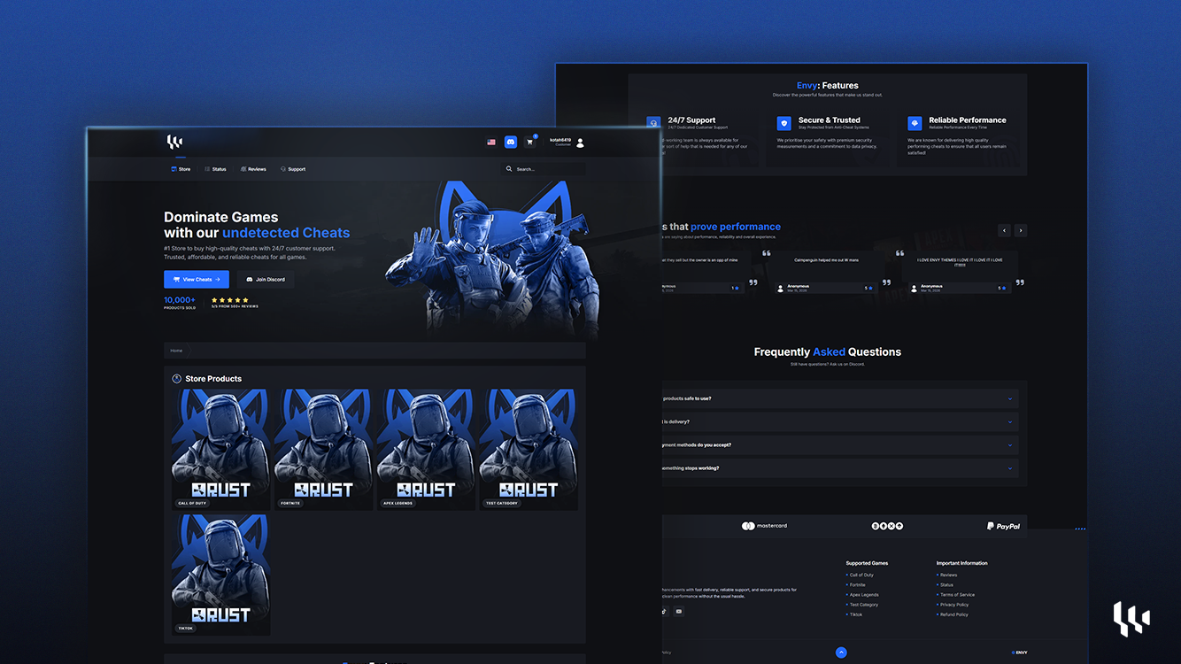 Envy Vantage theme preview